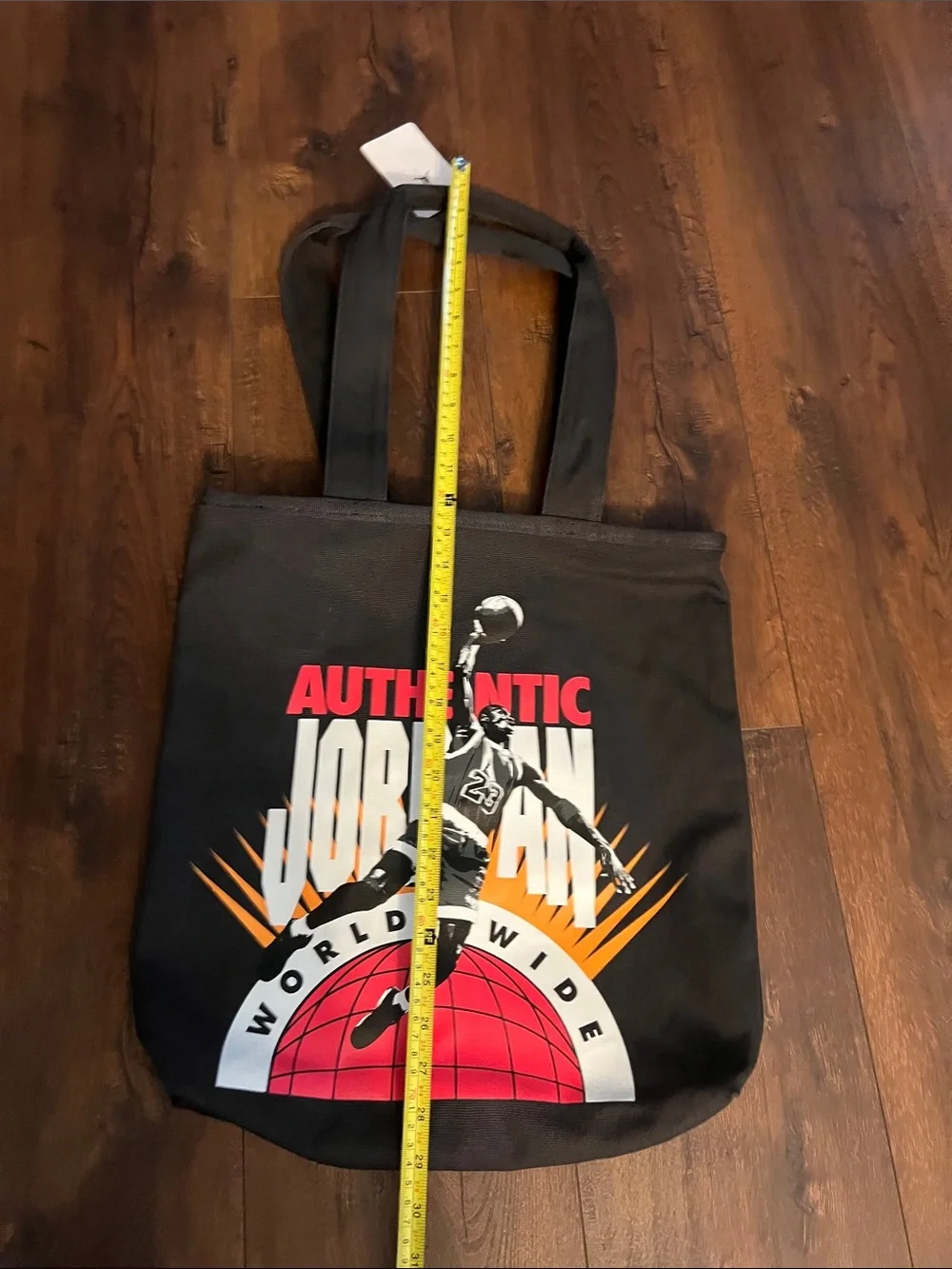 Jordan Black Tote with Red, White and Orange Graphic